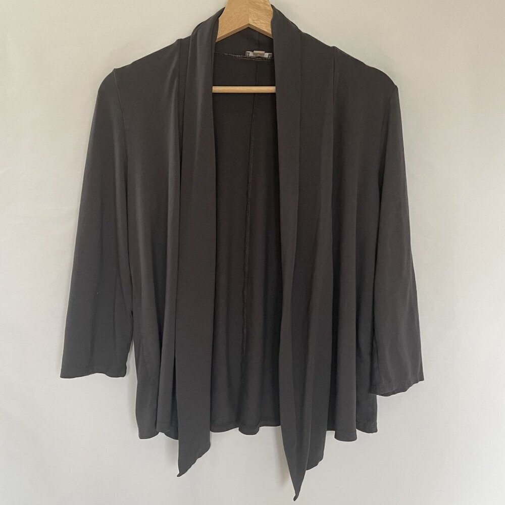 J.jill gray cropped cardigan sweater comfortable rayon women's size small